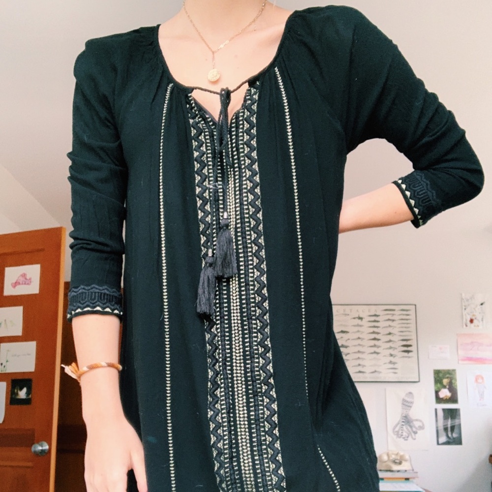 Black Dress w/ Gold Embroidery